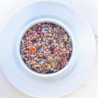 Organic Quinoa Salad [Gf] [Df] [Veg] · organic quinoa, tomatoes, green onion, chopped pecans, dried cranberries, lemon, olive oil, ...