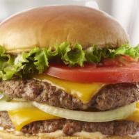 Rocket Double · Our signature burger includes cheddar cheese, lettuce, tomato, and sliced onion with our spe...