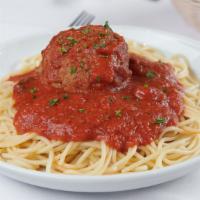 Spaghetti · With homemade meatball or meat sauce.
