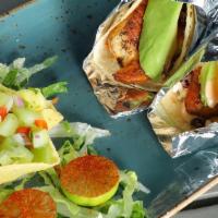 Fish Taco Dinner · (2) Tacos; fresh, never-frozen tilapia - avocado, cabbage slaw & chipotle mayo.