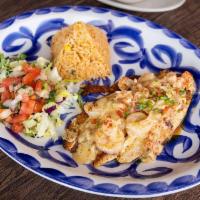Yucatán · Fresh, never-frozen tilapia prepared grilled or fried, topped with marisco sauce; served wit...