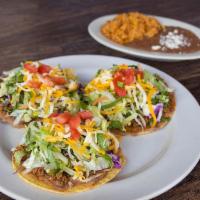 Classic Tostadas · (3) Beef picadillo, Rotisserie Chicken, or Pulled Pork.