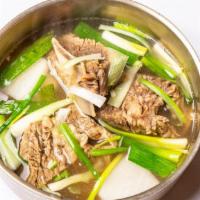 #65. Galbi Tang · Beef broth soup with beef ribs and noodles