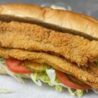 Fish Po-Boy · Fished served on french wih lettuce and tomato.