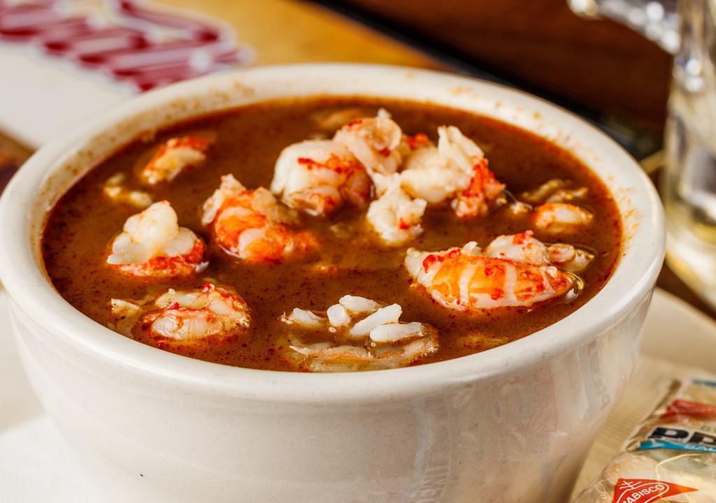 Shrimp & Crawfish Cajun Gumbo · Your choice of size.