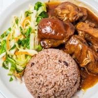 Brown Stew Chicken (Large) · Chicken seasoned with our special spices, browned and simmered to a mouthwatering delight. S...