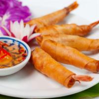 Shrimp Parcel · Seasoned shrimp, wonton wrapping, homemade dipping sauce