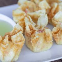 A4 Crab Rangoons (6) · Chef’s personal favorite imitation crab meat, cream cheese wrapped in golden won-ton skins s...