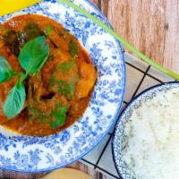 C4 Beef Panang Curry · House favorites slow cooked chucks of beef in hot and Spicy red Panang curry simmer in cream...