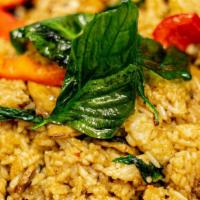 R8 Basil Fried-Rice · Unique aroma and flavors of basil and garlic, stir-fried with your choice of protein and spi...