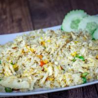 R4 Fried Rice · Simple fried rice with your choice of protein mixed with egg, peas, carrots, and house soy s...