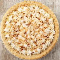 Whole Coconut Cream Pie · Toasty coconut flakes top our velvety pie filling.