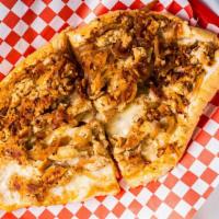 Chicken Cheesesteak (Large) · Chicken, sauteed onions and cheese.