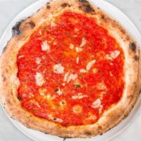 12 Inch Red Marinara (Vegan) · Italian crushed tomatoes, oregano, garlic, and extra virgin olive oil. NO CHEESE. VEGAN