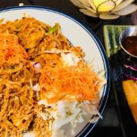 Pad Thai · Stir-fried rice noodles with egg, bean sprouts and scallion in thai special sauce and ground...