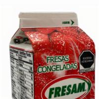 Fresas Frozen · Traditional Mexican Sweet Frozen Strawberries with Gaby's Special dressing.