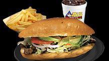 Torta Rico Combo · Includes lettuce, onion, tomatoes, guacamole, and mayo. Served with f.drink and fries.Choice...