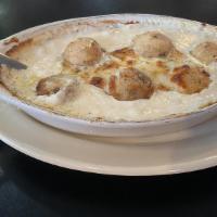 Stuffed Mushrooms · Baked mushrooms stuffed with cheese and cooked in alfredo sauce. Served your choice of marin...
