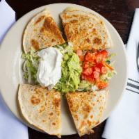 Quesadillas (Full Order) · Four four tortillas stuffed with your choice of beef fajita, chicken fajita, or mixed vegeta...