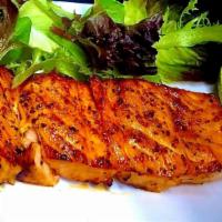 Salmon Dinner Kabob · One skewer marinated salmon.