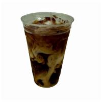 Iced Coffee (Large) · Black iced coffee.
Available add Caramel, Hazelnut of French Vanilla syrup only.