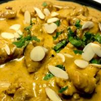 Chicken Shahi Korma · Boneless chicken lightly spiced, cooked in an almond cream sauce.