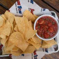 Chips + Salsa · House made chunky roasted salsa, with fresh tortilla chips