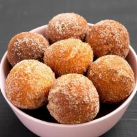 Cinnamon Sugar Donut Holes · Served with side of cream cheese dipping icing