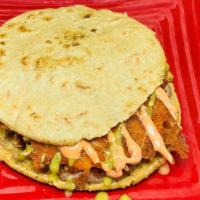 Gordita · Stuffed corn pockets with re-fried beans, cheese, choice of meat