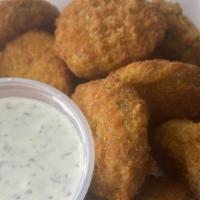 Fried Pickles · Spicy, vegetarian. 15 deep fried pickles, so good you will want to eat them all!