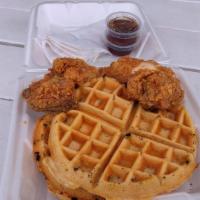 3 Pieces Chicken With 3 Waffles · 
