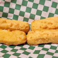 Cheese Sticks · Crispy, breaded mozzarella sticks.