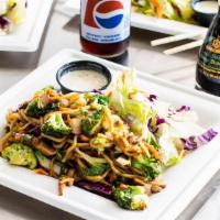 Veggie Yakisoba Meal · A stir-fry noodle dish with an irresistible salty-sweet yakisoba sauce combined with a healt...