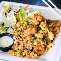 Shrimp Fried Rice Meal · Whole Shrimp grilled and then served in a special fried rice dish containing flavors of sesa...