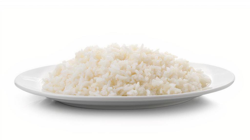Side White Rice · A serving of hot, steamed Calrose rice.
