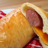 Sausage And Cheese Kolache · Locally made, delivered fresh 5 days a week by Main Street Bakery-Grapevine. A hearty breakf...