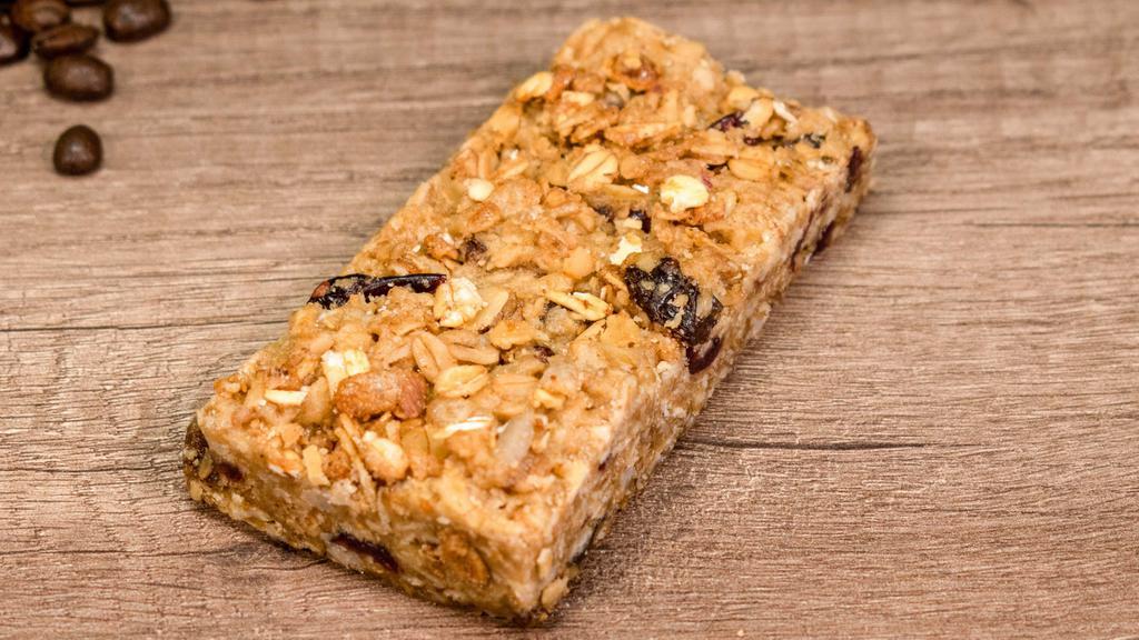 Dessert Bar · Delicious Dessert Bars: Choose from Raspberry Jammer- almond shortbread filled with raspberry or Oatmeal Cookie- cinnamon granola, oatmeal, raisins, cranberries and sunflower, or chocolate brownie.