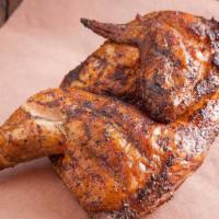 Half Chicken · Price is for each half chicken. All natural chicken breast, wing, leg, and thigh with a smok...