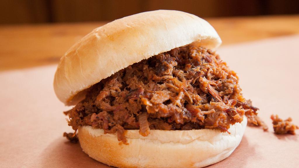 Chopped Brisket · Price per half pound. Our USDA Prime Brisket chopped and tossed with a custom sauce. Price is per half pound only. Sandwich & bun not included.