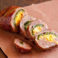 Sausage Slammer · Price is for each slammer. Our house-made pork sausage stuffed with a cheddar-filled jalapeñ...