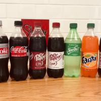 Soda (Bottled) · Coke, Diet Coke, Sprite, Dr Peper and Diet Dr Peper only.