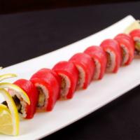 Red Dragon Roll · Fresh tuna on top of eel roll with eel sauce.