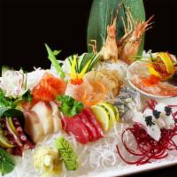 Sashimi Omakase 8(24Pcs Sashimi) · Chef’s choice of 8 kinds of sashimi . Served with miso soup and salad