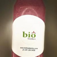 Purple Super Food · Dairy free, vegan, gluten free. Superfood: spirulina with almond milk, red berries, and agave.