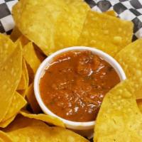 Tortilla Chips With Salsa · Fresh Tortilla Chips with homeade Salsa.