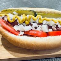Chicago Dog · 1/4 pound all beef grilled frank in 8