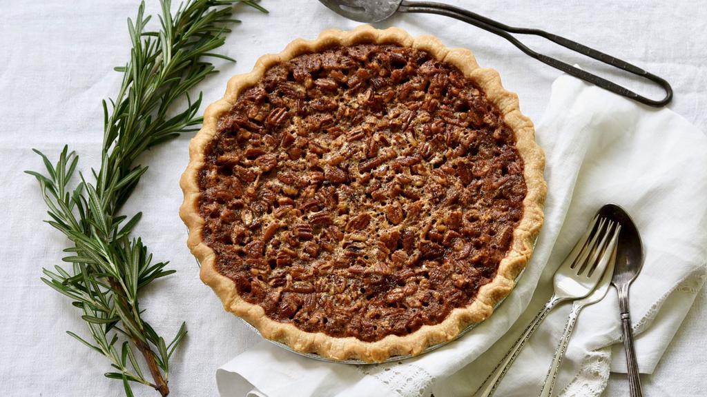 Nanny'S Pecan · Our buttery, perfectly smooth Pecan Pie filling is topped with pecans and baked into our scratch-made shortbread crust.