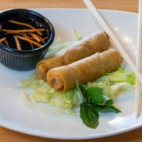 Vietnamese Egg Rolls (2) · Fried and comes with dipping sauce on the side.