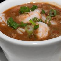 Louisiana Gumbo - Cup · Our authentic New Orleans style gumbo loaded with shrimp, Andouille sausage and chicken. Ser...
