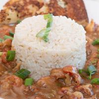 Crawfish Etouffee · Homemade, spicy, Louisiana style étouffée full of crawfish tails, served with white rice and...